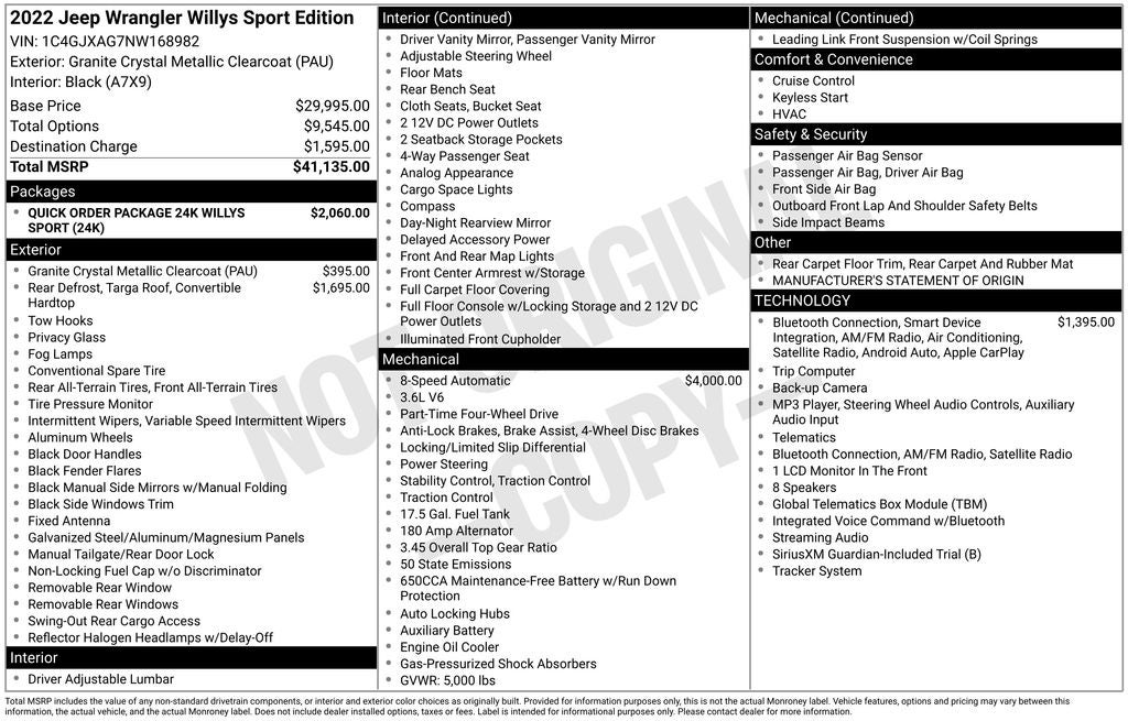 2022 Jeep Wrangler Sport