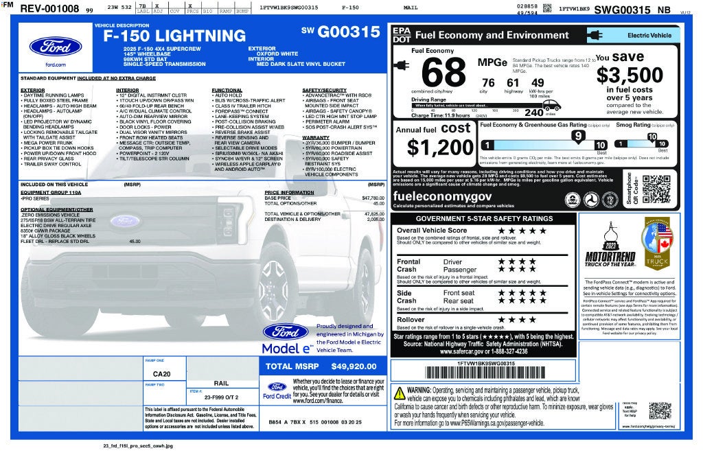 2025 Ford F-150 Lightning Pro