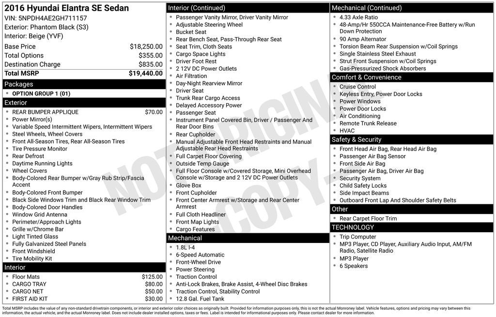 2016 Hyundai Elantra SE
