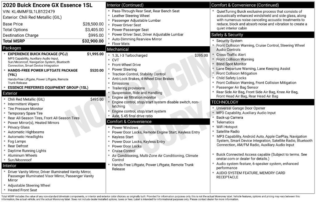 2020 Buick Encore GX Essence