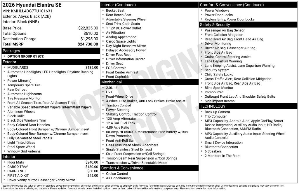 2026 Hyundai Elantra SE