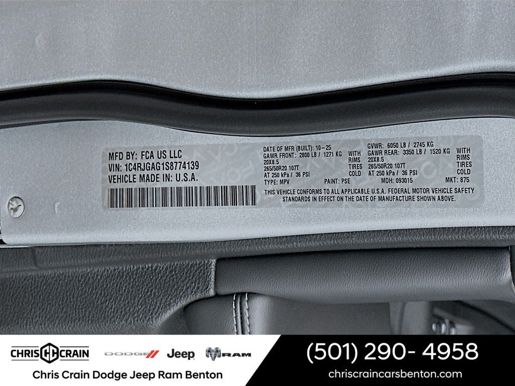 2025 Jeep Grand Cherokee GRAND CHEROKEE ALTITUDE X 4X2