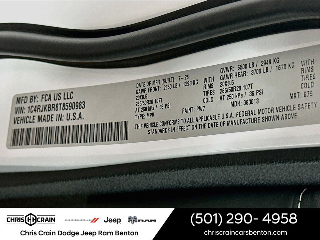 2026 Jeep Grand Cherokee GRAND CHEROKEE L LIMITED RESERVE 4X4