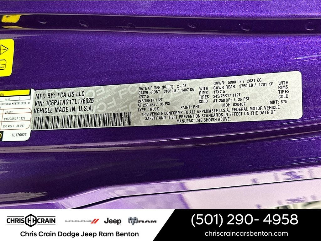 2026 Jeep Gladiator GLADIATOR SPORT S 4X4