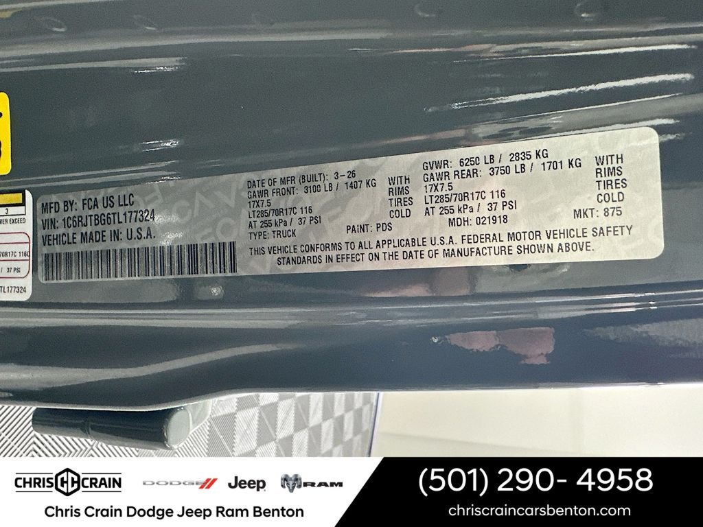 2026 Jeep Gladiator GLADIATOR RUBICON 4X4