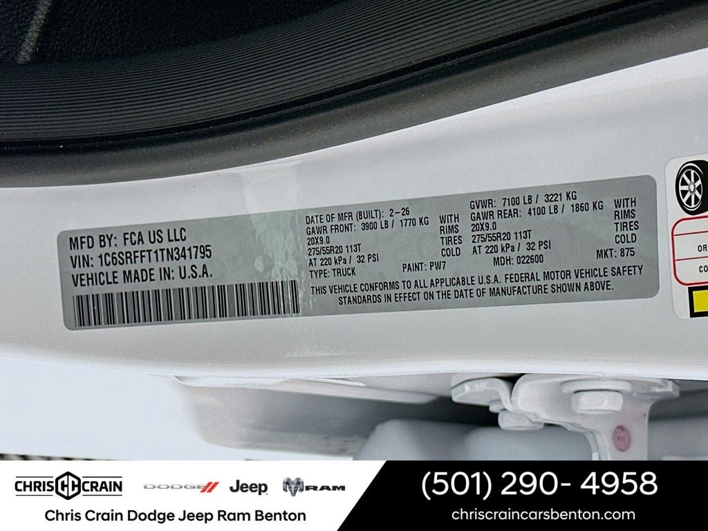 2026 RAM Ram 1500 RAM 1500 BIG HORN CREW CAB 4X4 5'7' BOX