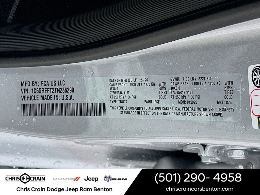 2026 RAM Ram 1500 RAM 1500 BIG HORN CREW CAB 4X4 5'7' BOX