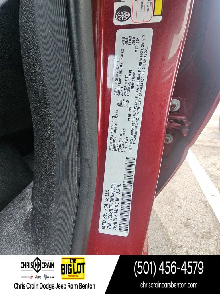 2022 RAM 1500 Big Horn Crew Cab 4x4 5'7' Box