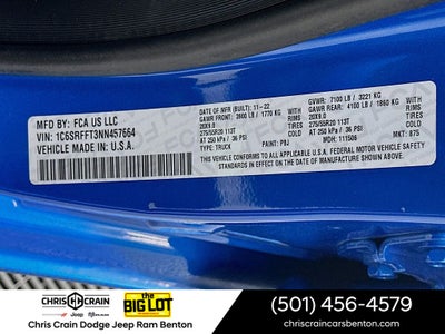 2022 RAM 1500 Big Horn Crew Cab 4x4 5'7' Box