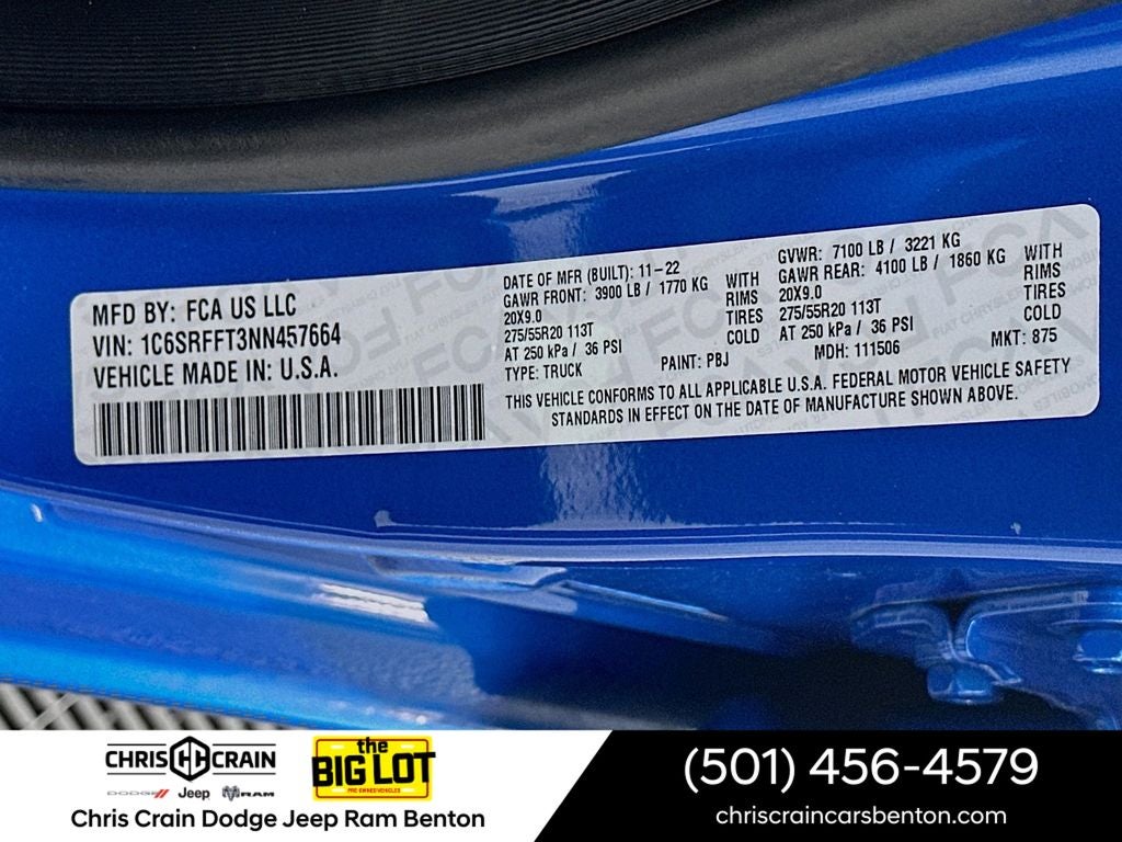 2022 RAM 1500 Big Horn Crew Cab 4x4 5'7' Box