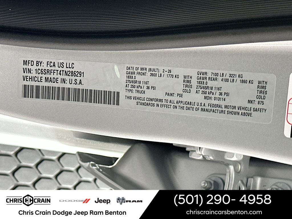 2026 RAM Ram 1500 RAM 1500 BIG HORN CREW CAB 4X4 5'7' BOX