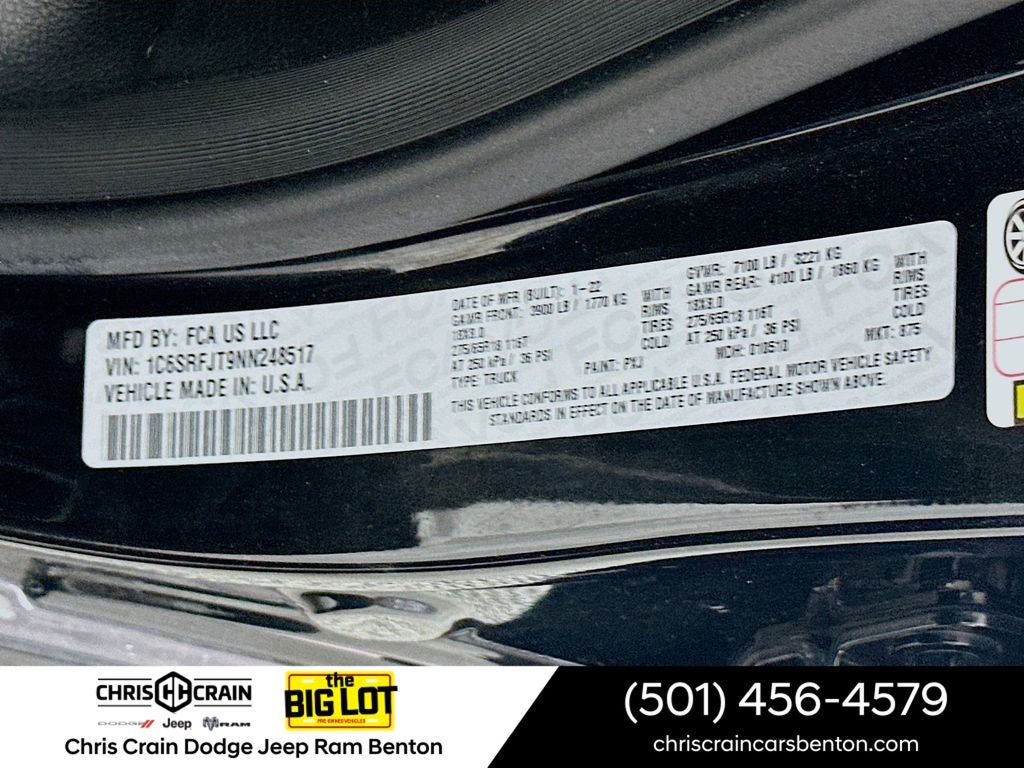 2022 RAM 1500 Laramie Crew Cab 4x4 5'7' Box