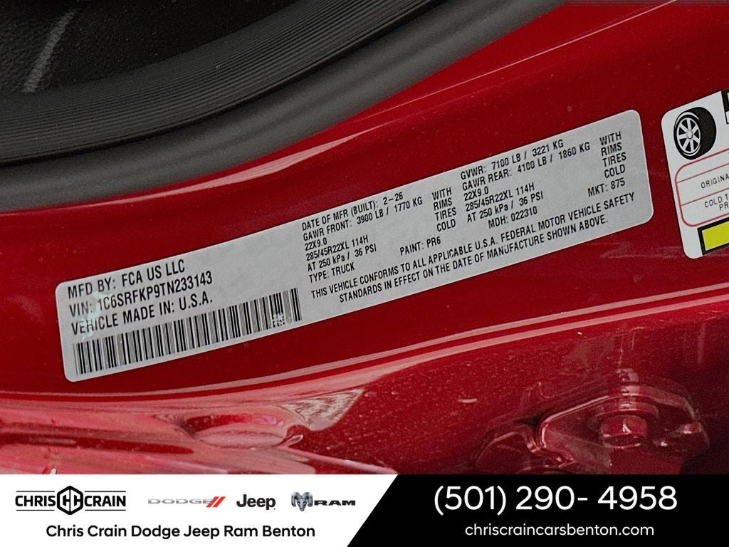 2026 RAM Ram 1500 RAM 1500 TUNGSTEN CREW CAB 4X4