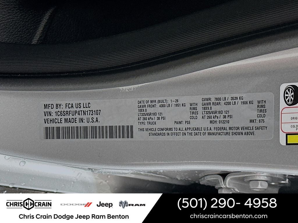 2026 RAM Ram 1500 RAM 1500 RHO CREW CAB 4X4 5'7' BOX