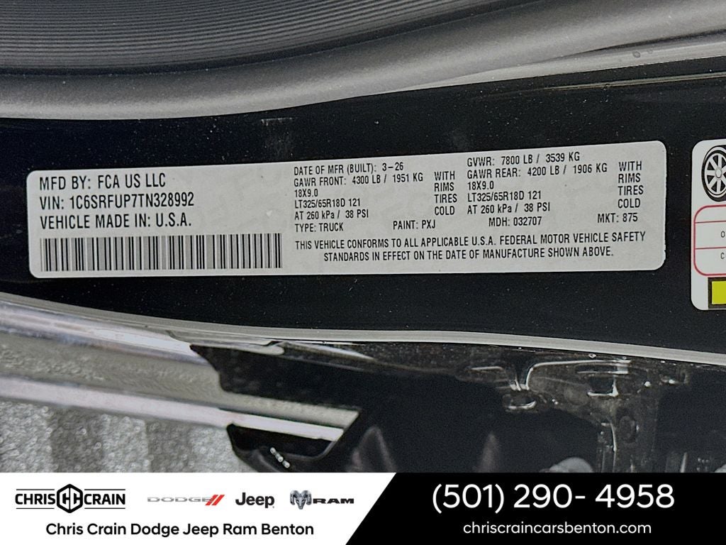 2026 RAM Ram 1500 RAM 1500 RHO CREW CAB 4X4 5'7' BOX