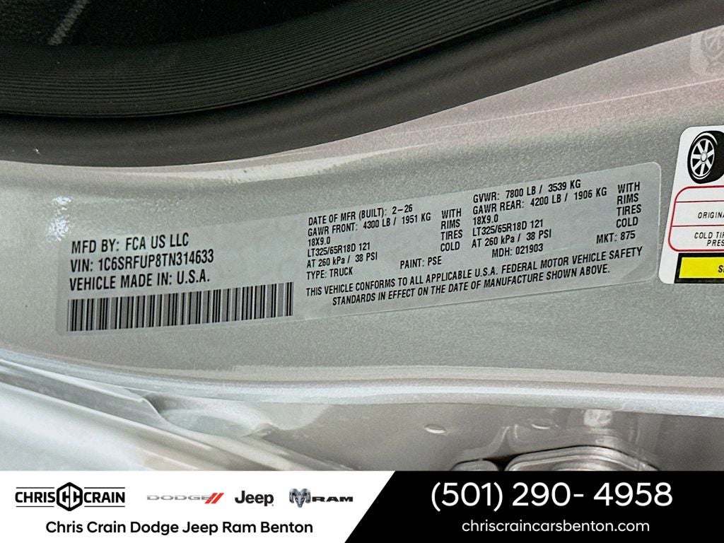 2026 RAM Ram 1500 RAM 1500 RHO CREW CAB 4X4 5'7' BOX