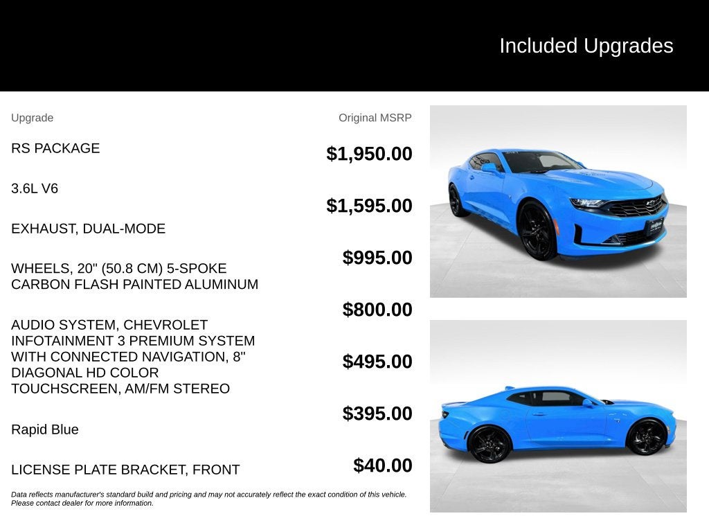 2022 Chevrolet Camaro RWD Coupe 3LT