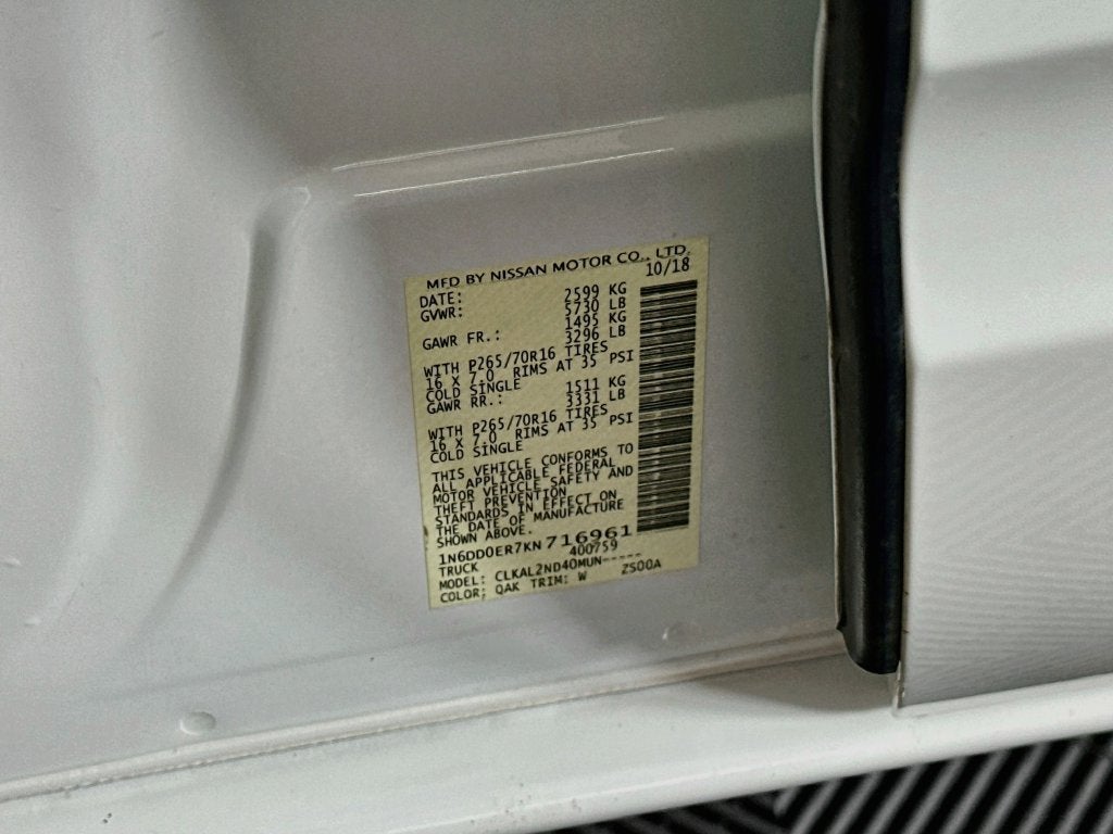 2019 Nissan Frontier SV