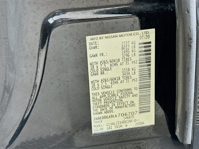 2020 Nissan Frontier Crew Cab SV 4x2