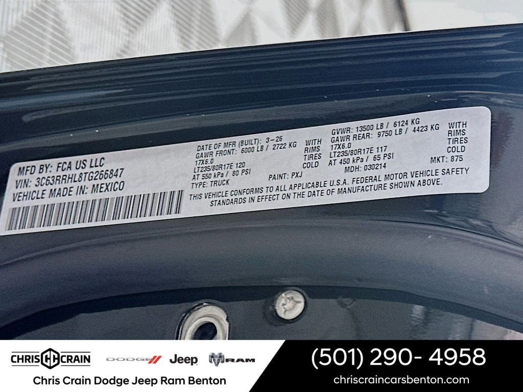 2026 RAM Ram 3500 RAM 3500 BIG HORN CREW CAB 4X4 8' BOX