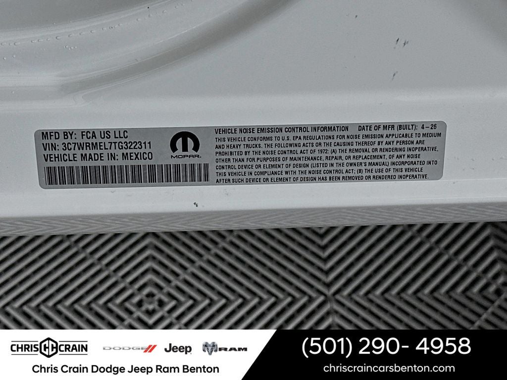 2026 RAM Ram 5500 Chassis Cab RAM 5500 TRADESMAN CHASSIS CREW CAB 4X2 60' CA