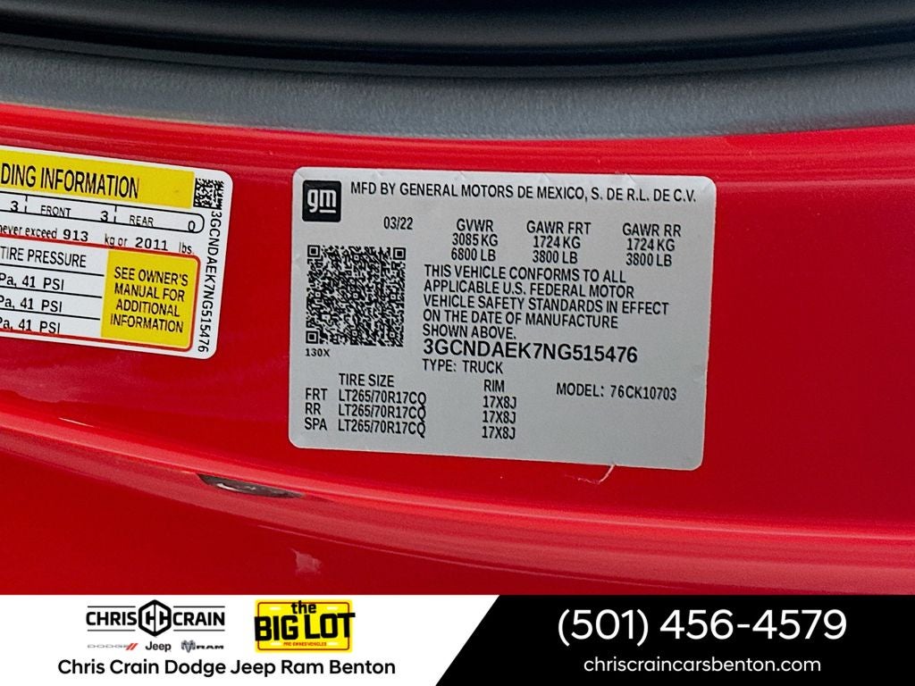 2022 Chevrolet Silverado 1500 4WD Regular Cab Standard Bed WT