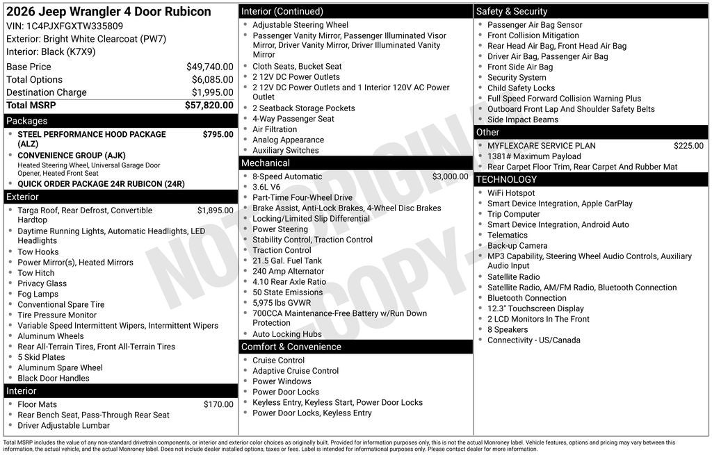 2026 Jeep Wrangler WRANGLER 4-DOOR RUBICON