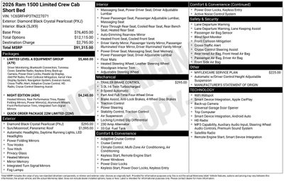 2026 RAM 1500 RAM 1500 LIMITED CREW CAB 4X4 5'7' BOX