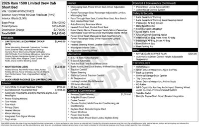 2026 RAM Ram 1500 RAM 1500 LIMITED CREW CAB 4X4 5'7' BOX