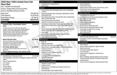 2026 RAM 1500 RAM 1500 LIMITED CREW CAB 4X4 5'7' BOX