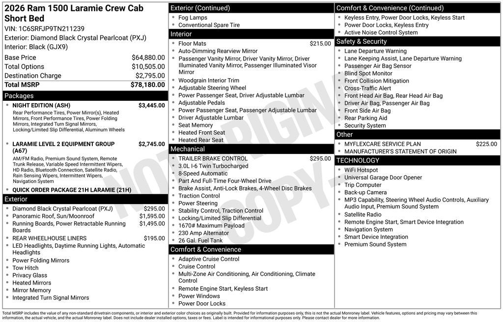 2026 RAM Ram 1500 RAM 1500 LARAMIE CREW CAB 4X4 5'7' BOX