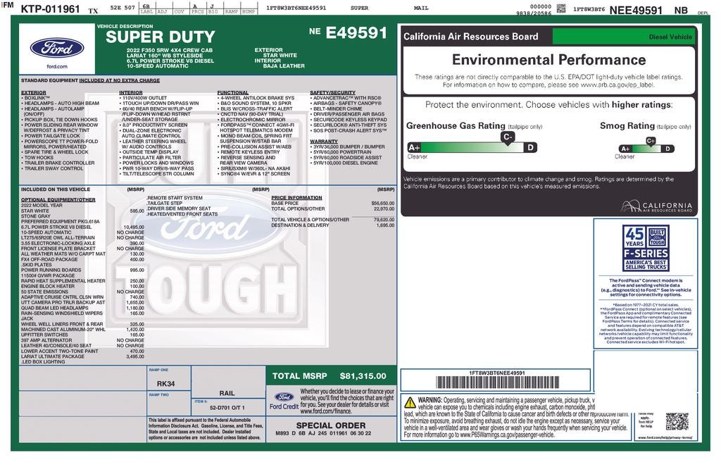 2022 Ford Super Duty F-350 SRW Lariat