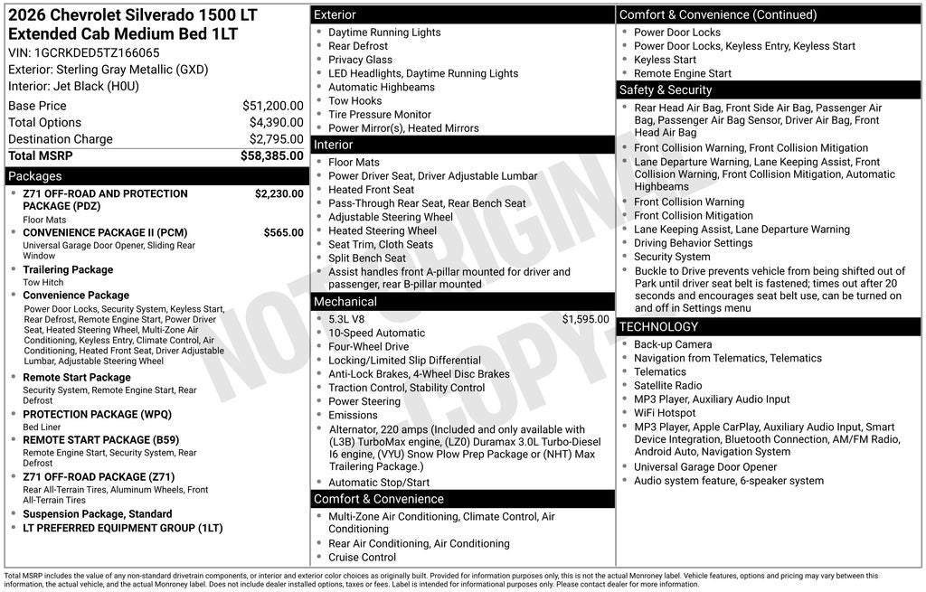 2026 Chevrolet Silverado 1500 4WD Double Cab Standard Bed LT