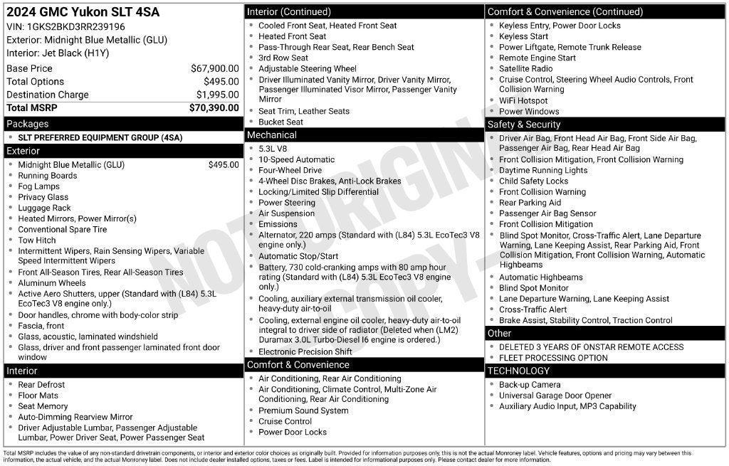 2024 GMC Yukon 4WD SLT
