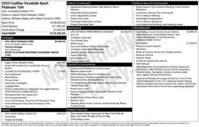 2023 Cadillac Escalade 4WD Sport Platinum