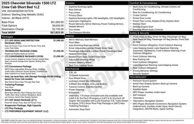 2025 Chevrolet Silverado 1500 4WD Crew Cab Short Bed LTZ