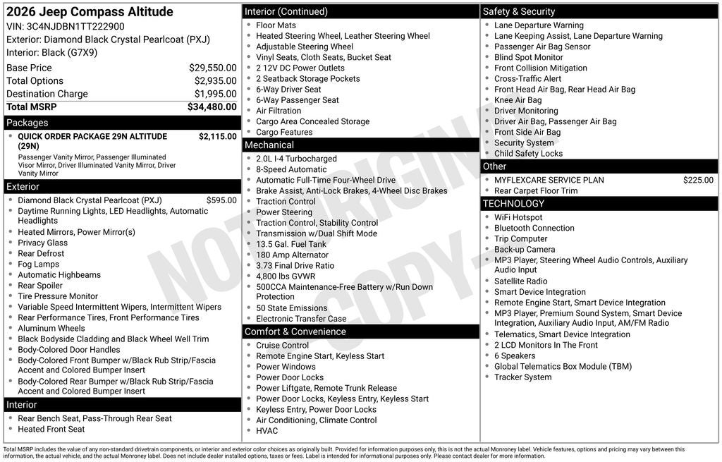 2026 Jeep Compass Latitude Altitude