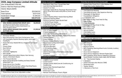 2026 Jeep Compass COMPASS LIMITED ALTITUDE 4X4