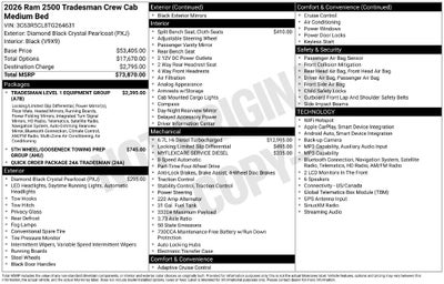 2026 RAM Ram 2500 RAM 2500 TRADESMAN CREW CAB 4X4 6'4' BOX