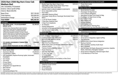 2026 RAM 2500 RAM 2500 BIG HORN CREW CAB 4X4 6'4' BOX