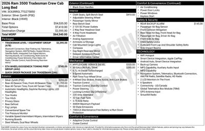 2026 RAM Ram 3500 RAM 3500 TRADESMAN CREW CAB 4X4 8' BOX