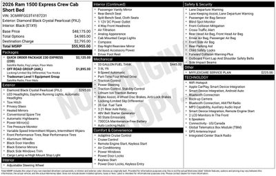 2026 RAM 1500 RAM 1500 EXPRESS CREW CAB 4X4 5'7' BOX