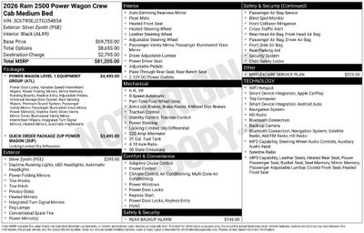 2026 RAM Ram 2500 RAM 2500 POWER WAGON CREW CAB 4X4 6'4' BOX