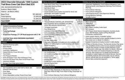 2023 Chevrolet Silverado 1500 4WD Crew Cab Short Bed Custom Trail Boss