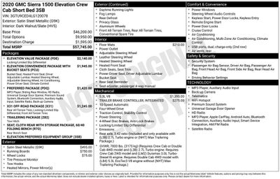2020 GMC Sierra 1500 4WD Crew Cab Short Box Elevation